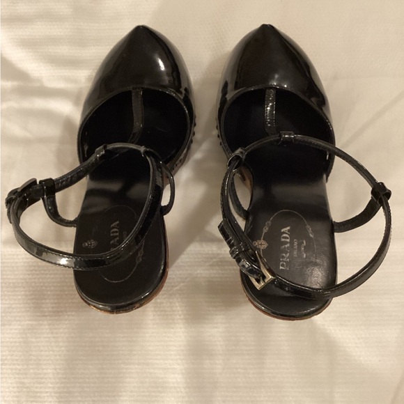 Prada T-strap Wooden Clogs - Picture 5 of 12